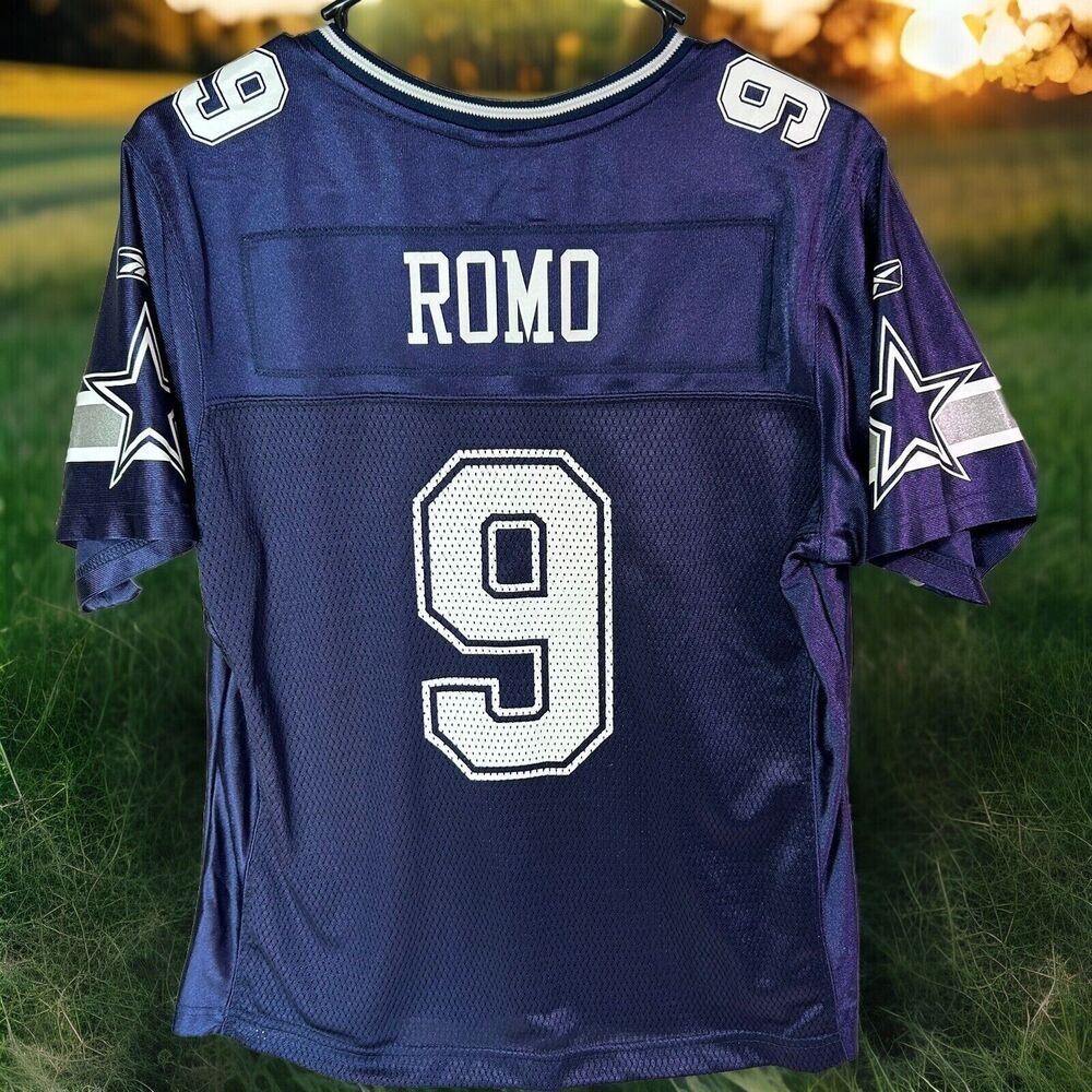 Tony Romo Dallas Cowboy’s Reebok Blue Jersey NFL On Field Women’s Large